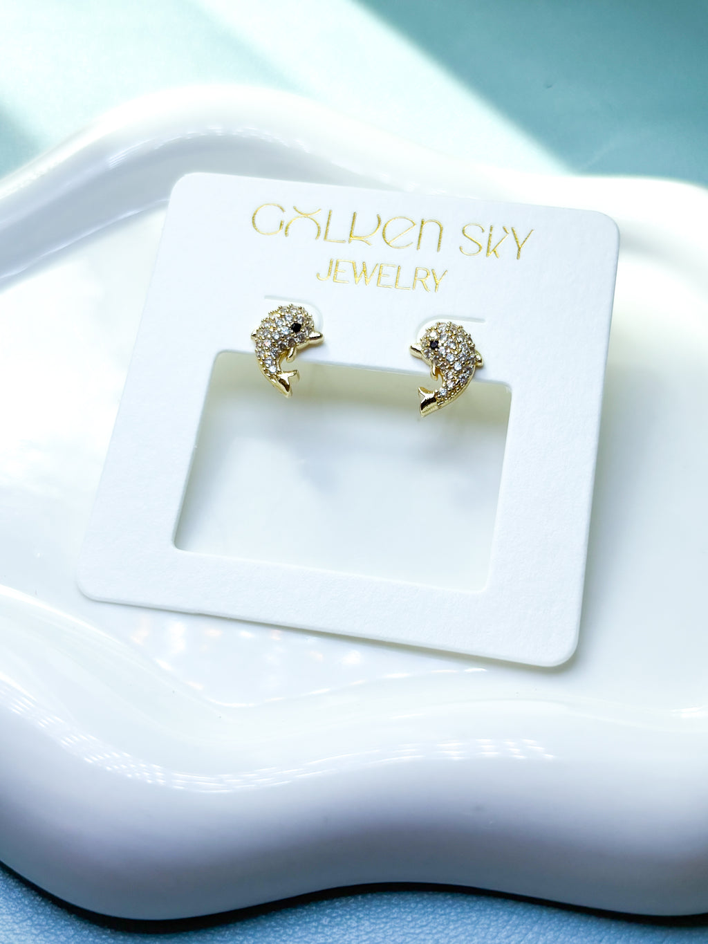 Golden Dolphin Earrings