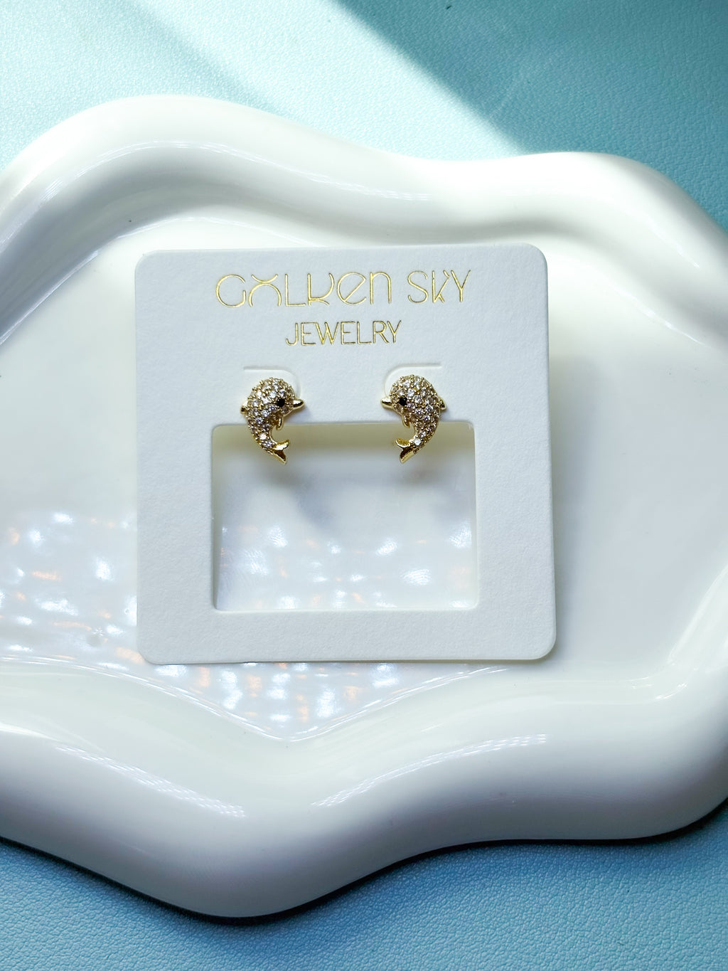Golden Dolphin Earrings
