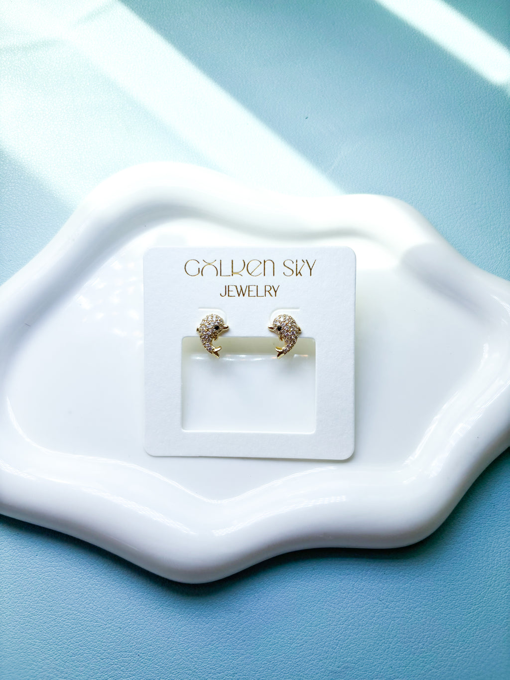 Golden Dolphin Earrings
