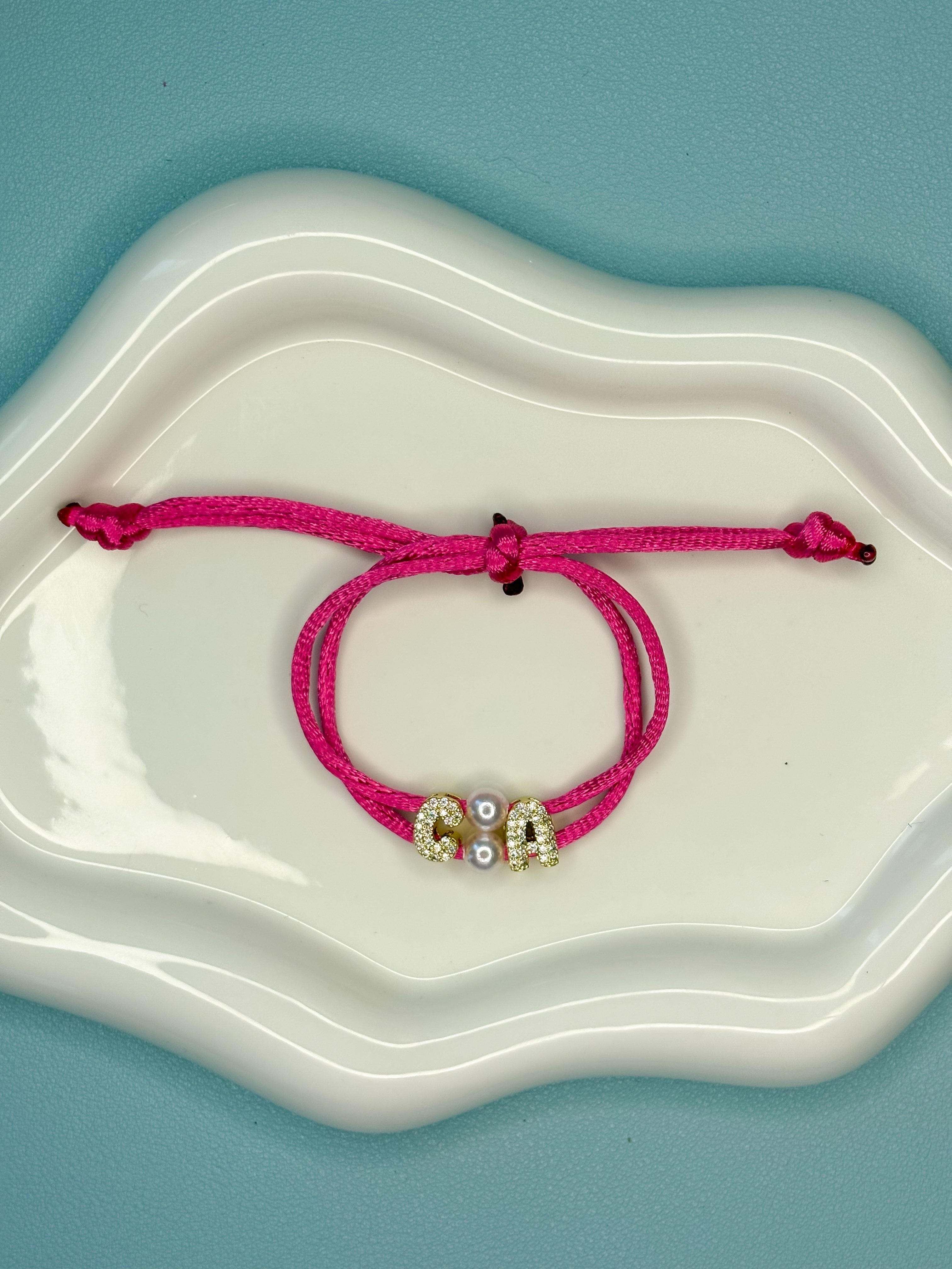 Satin Initial Bracelet