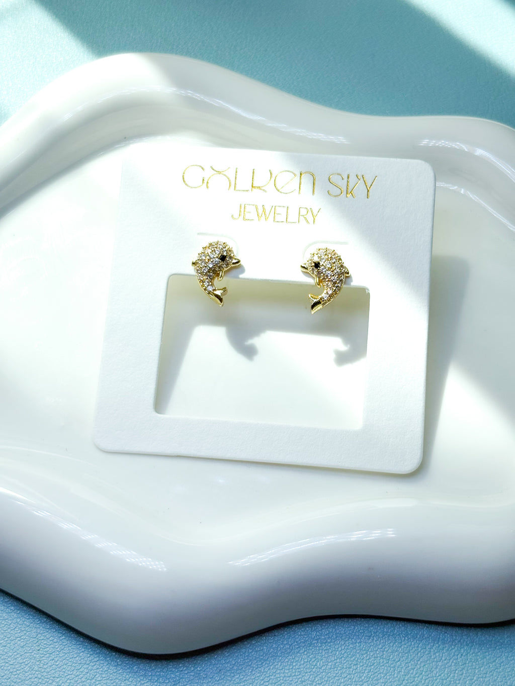 Golden Dolphin Earrings